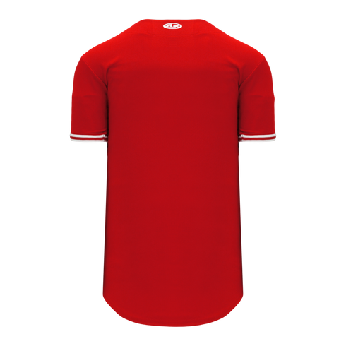 Athletic Knit Full Button Baseball Jersey with Braided Trim (BA5500)